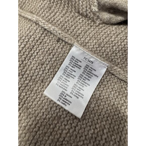 Lacoste Shawl Collar Cardigan Womens M FR 38 Beige Wool Cashmere Rabbit Blend - Picture 8 of 8